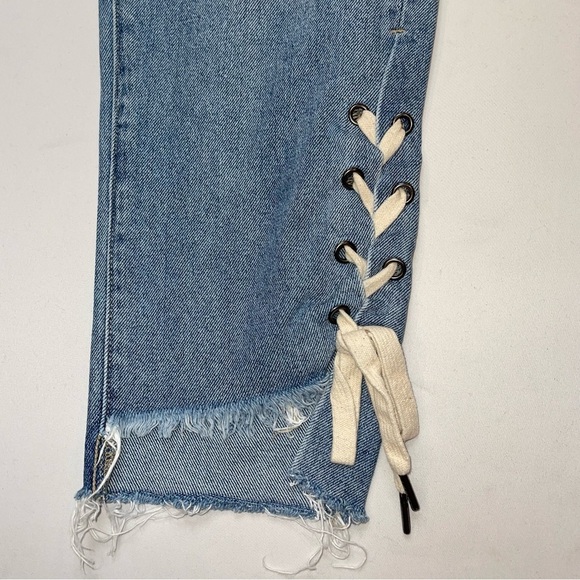 HIDDEN JEANS Tracey High Rise Straight Crop Frayed Raw Hem Jeans HD-253 29 - Picture 6 of 13
